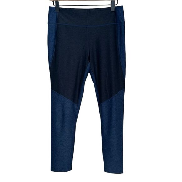 Outdoor Voices Leggings Womens Blue Two Tone Color Block Activewear Size L - Picture 2 of 8